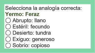 1391  Pregunta resuelta sobre analogías  Yermo  Feraz [upl. by Sherborne]