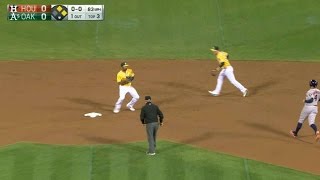 HOUOAK Wendle Semien turn a smooth double play [upl. by Hawger]