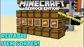 Minecraft Bedrock New Reliable Item Sorter Cheap And Easy To Build [upl. by Iana]