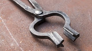 Blacksmithing  Forging a pair of bolt tongs [upl. by Poock]