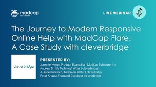 Official Webinar Modern Responsive Online Help with MadCap Flare and cleverbridge [upl. by Nosylla]