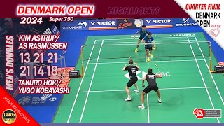 Kim Astrup  AS Rasmussen vs Takuro Hoki  Yugo Kobayashi  Denmark Open 2024  QF MD Highlights [upl. by Niletac]