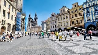 Prague Walk from the Castle to the Astronomical Clock Through Charles Bridge Czech Republic [upl. by Rammaj]