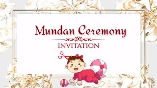 Latest Mundan Ceremony Invitation  Mundan Invitation Video  Mundan ceremony Invitation Template 😍 [upl. by Akkinahs]