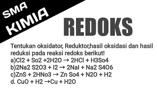 🔴REDOKS🔴Tentukan oksidator Reduktorhasil oksidasi dan hasil reduksi pada reaksi redoks berikut [upl. by Aw549]