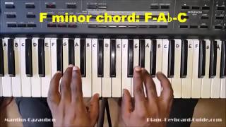 How to Play the F Minor Chord on Piano and Keyboard  Fm Fmin [upl. by Bowrah]