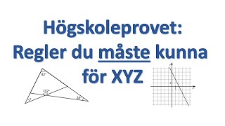 Högskoleprovet Viktigaste reglerna för Matematisk Problemlösning [upl. by Einnal980]