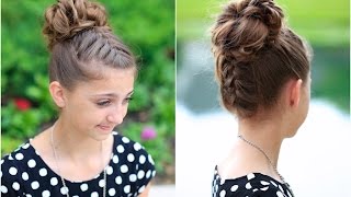 Double French Messy Bun  Updo Hairstyles [upl. by Aliuqahs896]