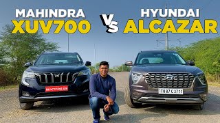 Mahindra XUV700 vs Hyundai Alcazar  The 7seater dilemma  Detailed Comparison  Times Drive [upl. by Elinore]