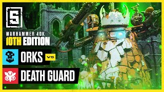 Orks vs Death Guard  Warhammer 40k Battle Report [upl. by Hackett856]