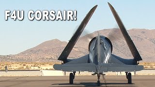 F4U CORSAIR Startup Wings Down amp Takeoff Spectacular Sound [upl. by Getraer]