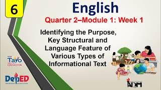 ENGLISH 6 QUARTER 2 Module 1 WEEK 1 [upl. by Zeena]