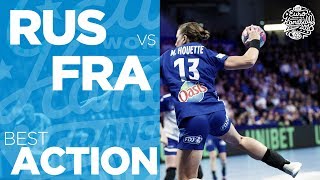 Sneaky Houette steals the ball and scores a splendid goal  Womens EHF EURO 2018 [upl. by Retsub]