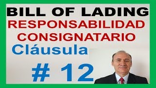 ⭐️ Bill of Lading CLAUSULA 12 ✅RESPONSABILIDAD CONSIGNATARIO✅ [upl. by Dranoel]