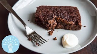 Nigella Lawsons Dense Chocolate Loaf Cake  Genius Recipes [upl. by Terti]