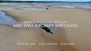 XT Midget Submarine wrecks and WW2 Handley Page Hampden Bomber wreckage revealed by the sea [upl. by Pat891]