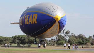 Goodyear Blimp Landing and Takeoff at Carson CA [upl. by Karwan]