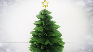 ABC TV  How To Make Christmas Tree From Crepe Paper  Easy Tutorial [upl. by Yelsgnik]