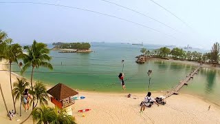 MegaZip Adventure Park Zipline on Sentosa Island Singapore [upl. by Ranie]