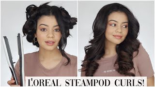 LOREAL STEAMPOD CURLS TUTORIALINCREDIBLE [upl. by Chesna]