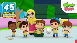 45 Minutes Omar amp Hana Compilation Songs  Islamic Series amp Songs For Kids  Omar amp Hana English [upl. by Slerahc]