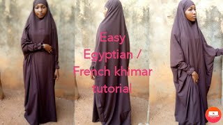 DIY Khimar tutorial  how to cut and sew jilbab easily  Jilbab tutorial for beginnerseasy khimar [upl. by Ynneh778]