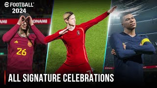 eFootball 2024  All Signature Celebrations [upl. by Jarred]