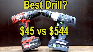 Best Drill BATTERY POWERED Milwaukee vs Dewalt Makita Bosch Festool Ryobi Bauer Ridgid [upl. by Yrrat]