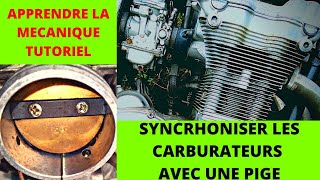 synchroniser carburateurs de motos AVEC UNE PIGE [upl. by Attenhoj]