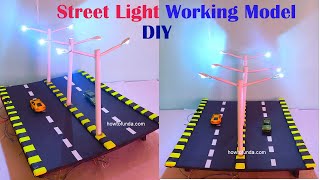 street light working model for science project exhibition  simple and easy  howtofunda [upl. by Eidnak506]