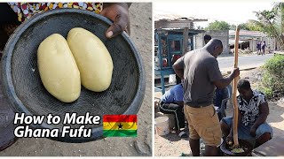 Traditional Cooking Recipe  How to prepare Fufu in Ghana  West Africa [upl. by Lewej766]