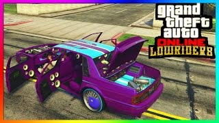 GTA 5 Online quotLOWRIDER DLCquot  quotAlbany Primoquot All Paint jobs Hydraulics amp Interiors Customized [upl. by Ynnej]