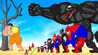 Evolution Of SPIDERMAN Family Vs VENOM Family Playing Squid Game 2 Animation  어몽어스 오징어 게임 2 [upl. by Hael406]