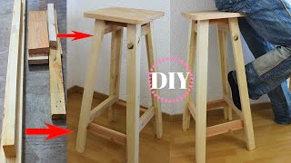 Hocker aus Holz selber bauen ausführlich gezeigt  DIY  Build your own stool out of wood DIY [upl. by Nanaek]