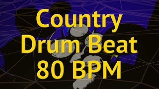 Country Drum Beat 80 BPM  Drum Backing Track  Slow Country Rock  12 [upl. by Huggins]