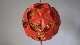 CNY TUTORIAL NO 4  How to make a Ornamental Hong Bao Red Packet Flower Ball 彩球 花球 [upl. by Eissim987]