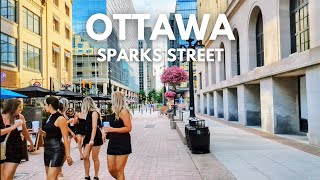 Downtown Ottawa Evening Walk Tour Sparks Street  4K UHD [upl. by Aes]