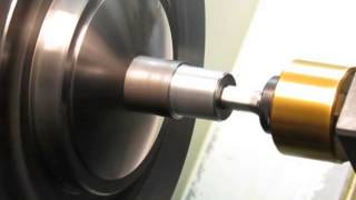 Rotary broaching Making a hex shaped hole on a lathe [upl. by Enellij442]