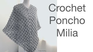 Crochet poncho Milia  free crochet pattern 2022 ASMR  free pattern  how to crochet [upl. by Nika503]