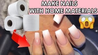 DIY 4 DIFFERENT FAKE NAILS WITH HOME MATERIALS  5 minutes crafts nail hacks [upl. by Upali]