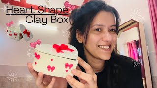 Heart Shape Clay Box ❤️🎀  Air Dry clay  Klay DIY clay clayart diy [upl. by Ardnoel]