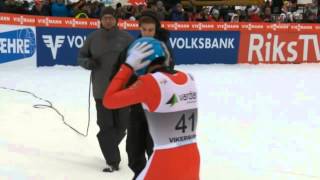 PŚ Vikersund 2015  Dmitry Vassiliev 254 m Longest Jump Crash Fall Qualification [upl. by Tavy]