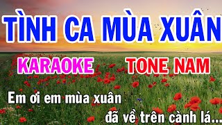 Tình Ca Mùa Xuân Karaoke Tone Nam Nhạc Sống gia huy karaoke [upl. by Lira]