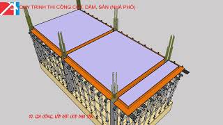 4 QUY TRÌNH THI CÔNG CỘT DẦM SÀN NHÀ PHỐ [upl. by Sila96]