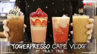 SUB 🌸꼬츠까르를 날려어🌸 🎉폭죽을 더 크게 터뜨려어어🎉│ YOGERPRESSO CAFE VLOG│요거프레소 브이로그│카페 브이로그│ASMR│ [upl. by Ojyma830]