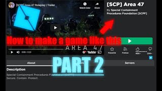 How you can make SCP RP Site by yourself  Roblox Studio Part 2 [upl. by Kassel449]