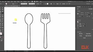 Spoon and fork  Illustrator Tutorial for beginners [upl. by Patric]