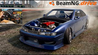 Thrashing NEW Nissan S14 Through GTA 5 MAP amp NEW Mountain Touge  BEAMNGDrive [upl. by Thorrlow]