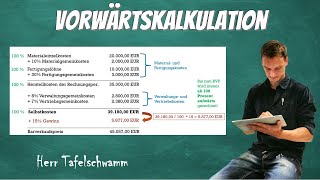 Vorwärtskalkulation  Einfach erklärt  Beispiel mit Kundenskonto Vertreterprovision Kundenrabatt [upl. by Nosille]