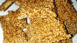 sesamesnap How to make sesame snaps  Tiler khaja recipe  Three ingredients sesame snaps recipe [upl. by Annoerb]